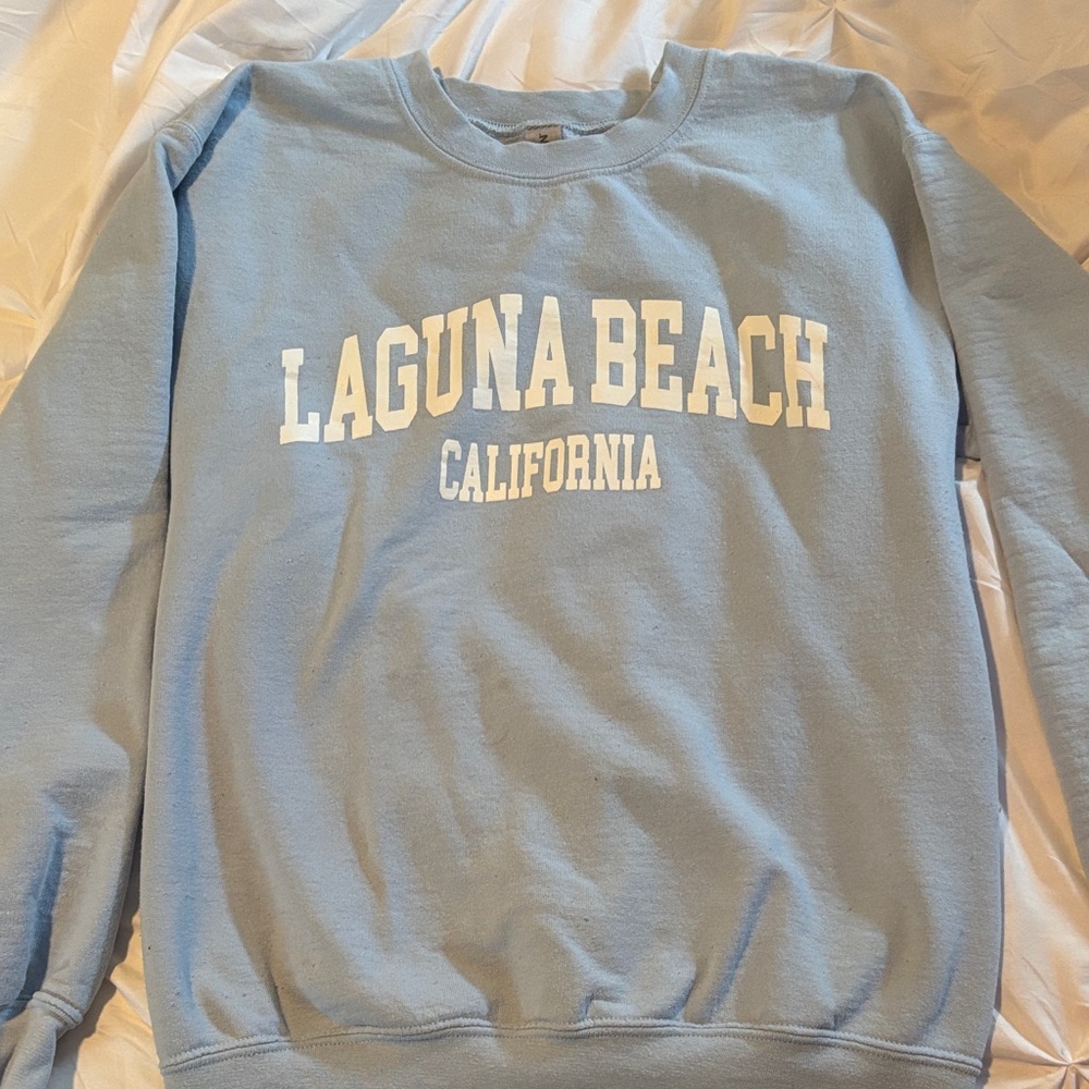 Peach Love California Blue Crew Neck Sweater